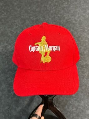 Captain Morgan Embroidered Logo Red Baseball Hat Cap